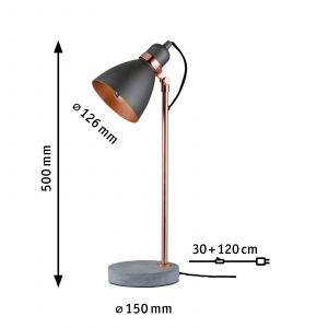 Paulmann Lampe à poser moderne Orm avec pied en béton