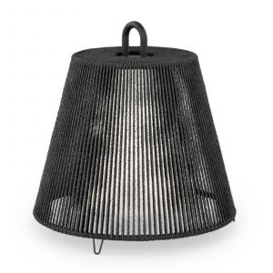 Wever & Ducré Lighting WEVER & DUCRÉ Abat-jour Costa 1.0, noir, corde, Ø 39 cm