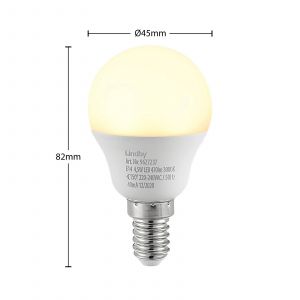 Ampoule LED Lindby, goutte, E14, 4,5W, opale, 3000K