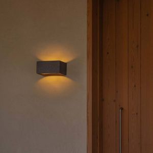 FARO BARCELONA Applique murale LED Glint, 3000K, 15 cm, gris, béton, IP55