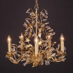 Holländer Ravissant lustre Buono à 5 lampes doré