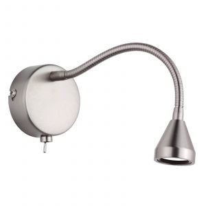 Busch Applique murale LED Mini, bras flexible, nickel, 3.000K