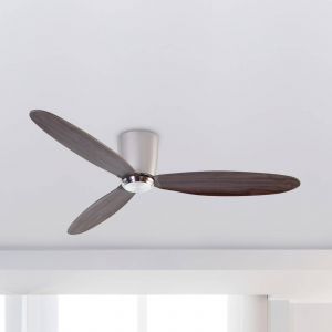 FARO BARCELONA Ventilateur de plafond Nias L DC nickel/bois foncé