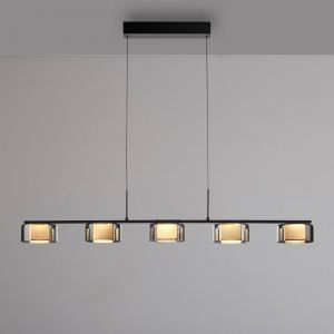 Paul Neuhaus Suspension LED Rika, 119 cm, verre, intensité variable