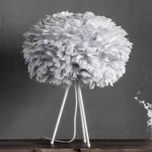 UMAGE Lampe &agrave; poser Eos medium avec abat-jour gris clair