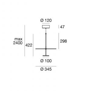 Linea Light Suspension LED Stilo_P, blanche,  &Oslash; 35 cm, IP40