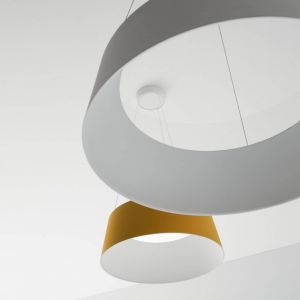 Suspension LED Stilnovo Oxygen, jaune, Ø 75 cm