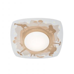 Elobra Plafonnier LED Scandi Savanne, orange, 58 cm, bois