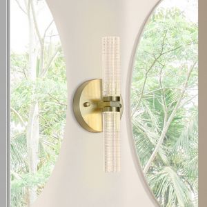 Searchlight Applique murale LED pour salle de bain Aberdeen, hauteur 34 cm, couleur laiton,