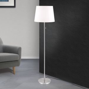 Orion Lampe sur pied textile Ludwig, nickel mat