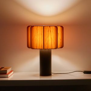 LZF LamPS Lampe de table LZF Kactos, couleur bois de cerisier/noir, hauteur 52 cm