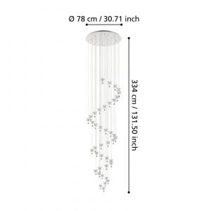 EGLO Stars Of Light Suspension LED Pianopoli chrome &Oslash; 78 cm