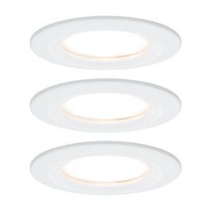 Paulmann Spot encastr&eacute; LED Nova Coin 3 pi&egrave;ces blanc rond &agrave; intensit&eacute;