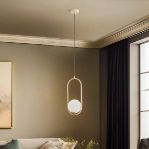 Jupiter Suspension Samba, à 1 lampe, beige/blanc