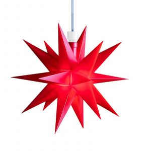 STERNTALER Étoile LED, rouge, 18 branches, Ø 16 cm, IP44 pile