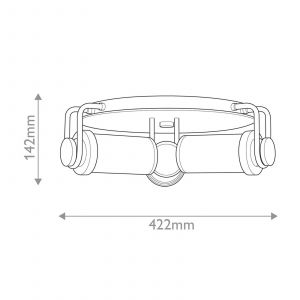 Quintiesse Plafonnier WYNWOOD, laiton vieilli, &Oslash; 42 cm, &agrave; 3 lampes. M&eacute;tal/verre