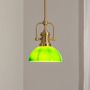 Jupiter Suspension Platino, doré/vert, verre, à 1 lampe, E27