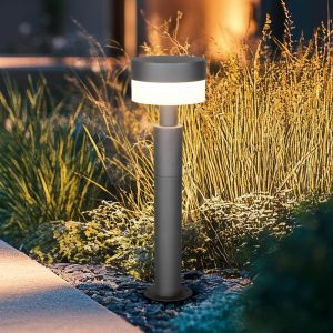 Trio Lighting Luminaire pour socle LED Mackenzie, hauteur 50 cm, anthracite, fonte d'aluminium
