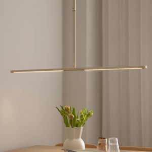 Suspension LED UMAGE Omni, couleur laiton, longueur 107 cm, à 2 lampes.