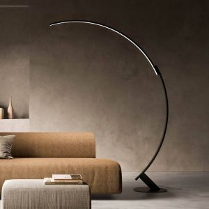 kdln lampadaire LED Kyudo, noir, hauteur 212 cm
