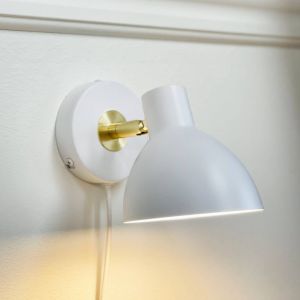 Dyberg Larsen Applique murale Lilje, blanc, Ø 16 cm, métal