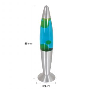 Steinhauer Lampe à lave Volcan 3116, acier, liquide vert-bleu, E14