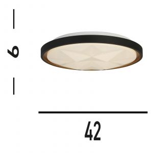 Searchlight Plafonnier LED Satellite noir Ø 42cm acier Télécommande