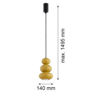 Argon Suspension Oman, jaune miel brillant, verre, Ø 14 cm