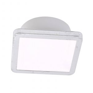 LightMe Plafonnier Aqua Uno, 11 x 11 cm, argent feuilleté, IP44