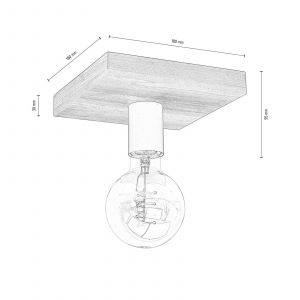Envostar Lobo plafonnier à 1 lampe pin gris