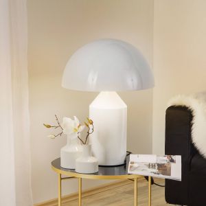 Oluce Atollo lampe à poser avec variateur d'intensité variable Ø50cm blanc