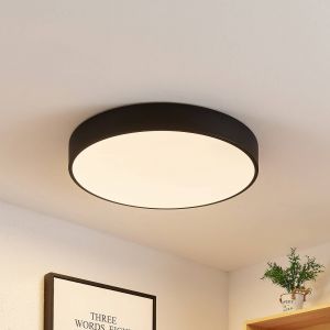 Lindby Plafonnier LED Simera, Ø 50cm, noir, métal