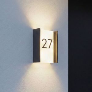 Applique d'ext&eacute;rieur LED Lindby Selqa, num&eacute;ro de maison, anthracite, IP65
