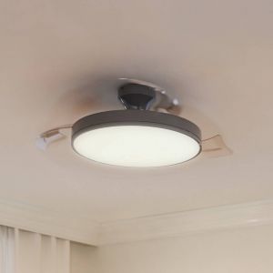 Ventilateur de plafond LED Philips Atlas, nickel, silencieux, CCT