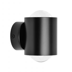 Lindby spot mural Jyla, noir, 4.200 K, up/down, lentille