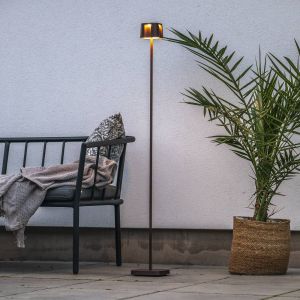 Konstsmide Lampe sur pied LED rechargeable Nice, couleur rouille, aluminium, IP54,
