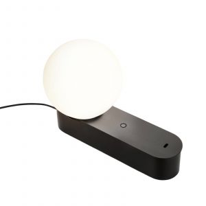 LEDS-C4 Lampe à poser LED Perlina, noir, longueur 22,8 cm