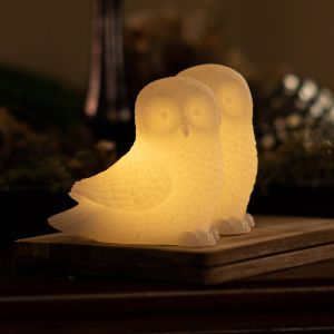 Sirius Lampe d&eacute;corative LED Ellen Owl en cire, set de 2 pi&egrave;ces