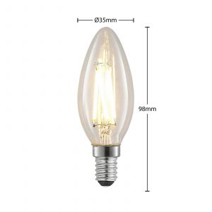Arcchio Ampoule LED &agrave; filament E14 4&nbsp;W 827 bougie dim x5