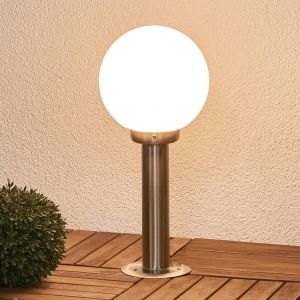 Lindby Luminaire pour socle Vedran, hauteur 45 cm, verre, acier inoxydable