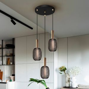 Schuller Valencia Suspension Micron LED à 3 lampes, noir, or