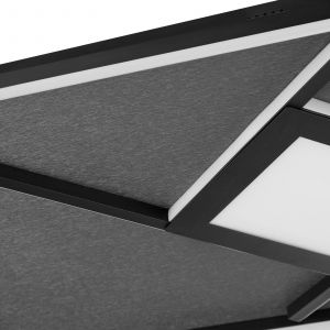 Brilliant Plafonnier LED Hardy, longueur 71 cm noir mat métal/tissu