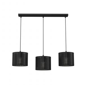 Euluna Suspension Jovin, &agrave; 3 lampes, lin&eacute;aire, noir