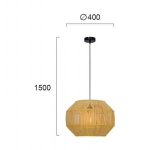 Viokef Suspension Anteo en rotin, ovale plat