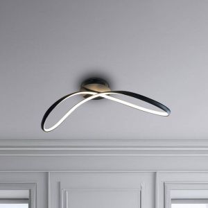 Milagro Lighting Plafonnier LED Infinity, métal, noir, 4 000 K