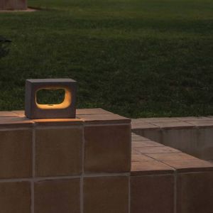 FARO BARCELONA Applique murale LED Glint, 2700K, 15 cm, gris, béton, IP55