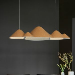 LOOM DESIGN Suspension LED Panorama, jaune/gris feutre 106 cm