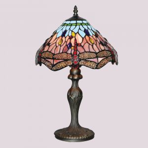 Searchlight Lampe à poser DRAGONFLY, laiton vieilli/multicolore, hauteur 46 cm, style