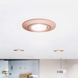 Sigor LED Spot à encastrer au plafond Diled, Ø 8,5 cm, 6 W, Dim-To-Warm, rosé