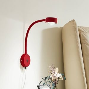 Applique murale Lindby Jyla, rouge, GX53, bras flexible, fiche